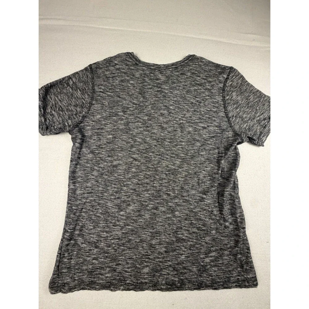 GUESS Jeans Men's Gray Knit Cotton Henley T-Shirt Button Placket Short Sleeve L - Picture 6 of 6